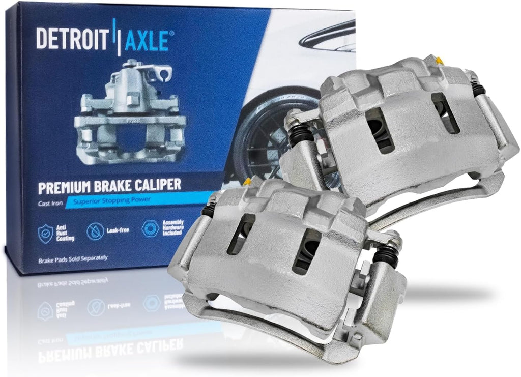 Detroit Axle - 4pc Brake Calipers for 2000-2005 Ford Excursion 2000-2004 Ford F-250 F-350 Super Duty Disc Brake Calipers w/Brackets 2001 2002 2003 Front and Rear Replacement