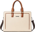 BOSTANTEN Women Genuine Leather Briefcase Tote Business Vintage Handbag 15.6' Laptop Shoulder Bag Brown