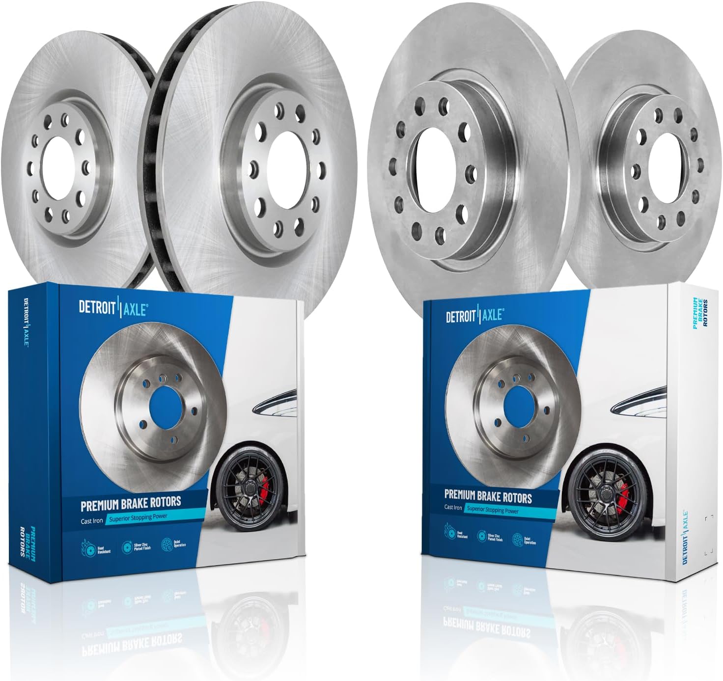 Detroit Axle - 4pc Brake Rotors for 2013 2014 2015 2016 Dodge Dart, Disc Brake Rotors Replacement: 12.01' inch Front Rotor 10.39' inch Rear Rotor