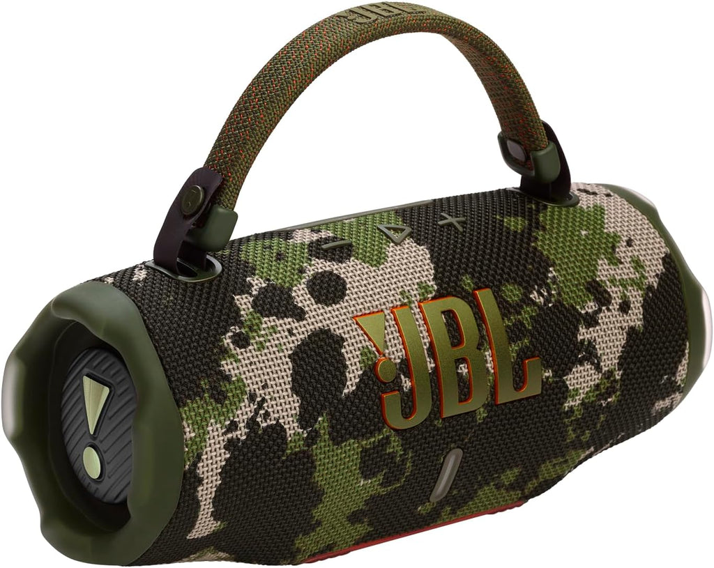 JBL Charge 6 - Portable Waterproof & Drop-Proof Bluetooth Speaker, Bold JBL Pro Sound with AI Sound Boost, 28Hrs of Playtime, Built-in powerbank & Comes with a Sturdy/Removable Carrying Strap (Squad)