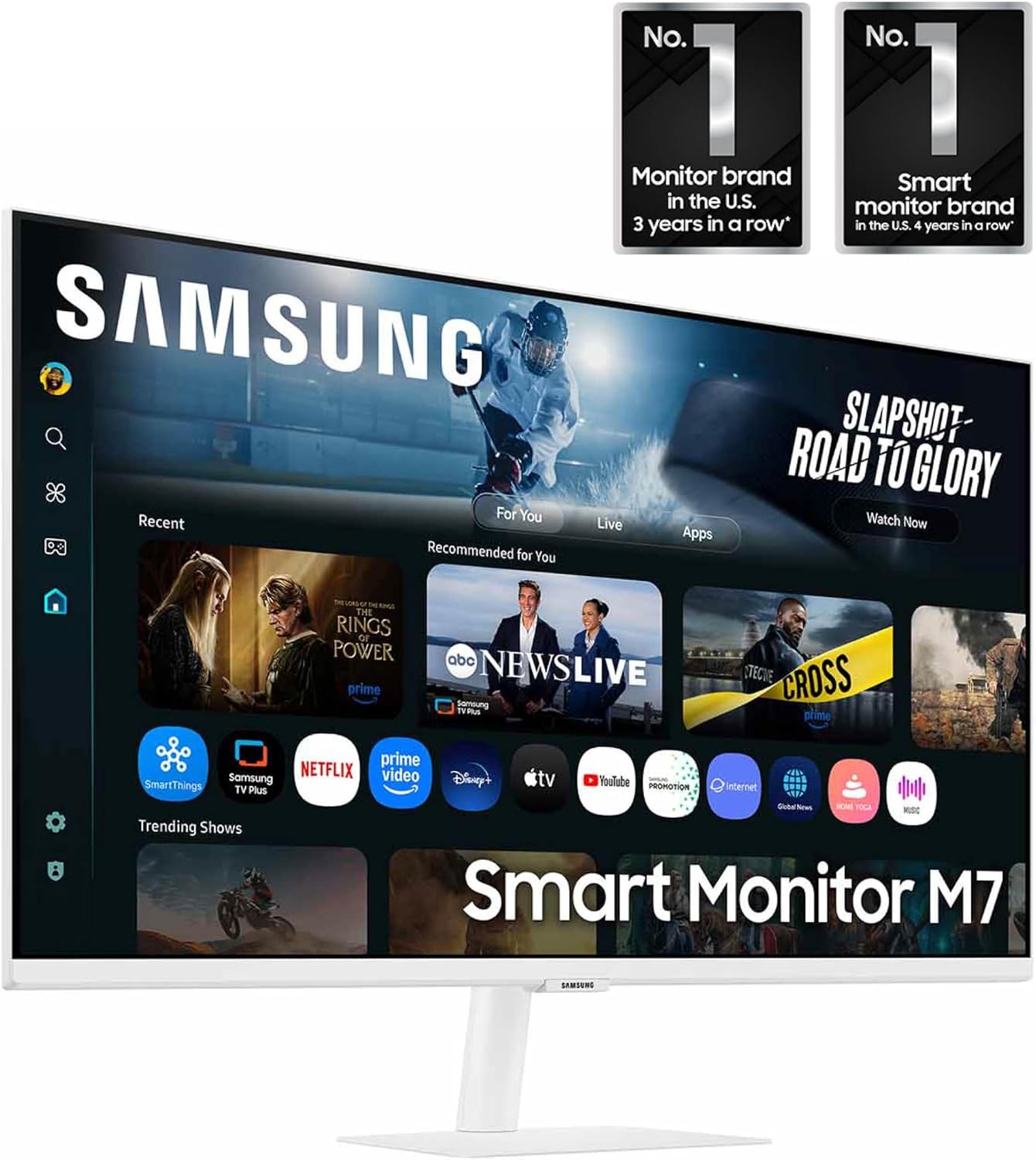 Samsung 32' Smart Monitor M7 (M70F) 4K UHD Display, Samsung Vision AI, Smart TV Apps, Gaming Hub, USB-C, HDMI and USB-A, White, LS32FM703UNXZA, 2025 (Renewed)