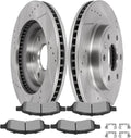 SCITOO Disc Brake Pads and Rotors Front 12.8' Rotors Replacement For Buick For Enclave,For Chevy For Traverse,For GMC For Acadia Limited,For GMC For Acadia,For Saturn For Outlook, 6/Lugs Brake Kits