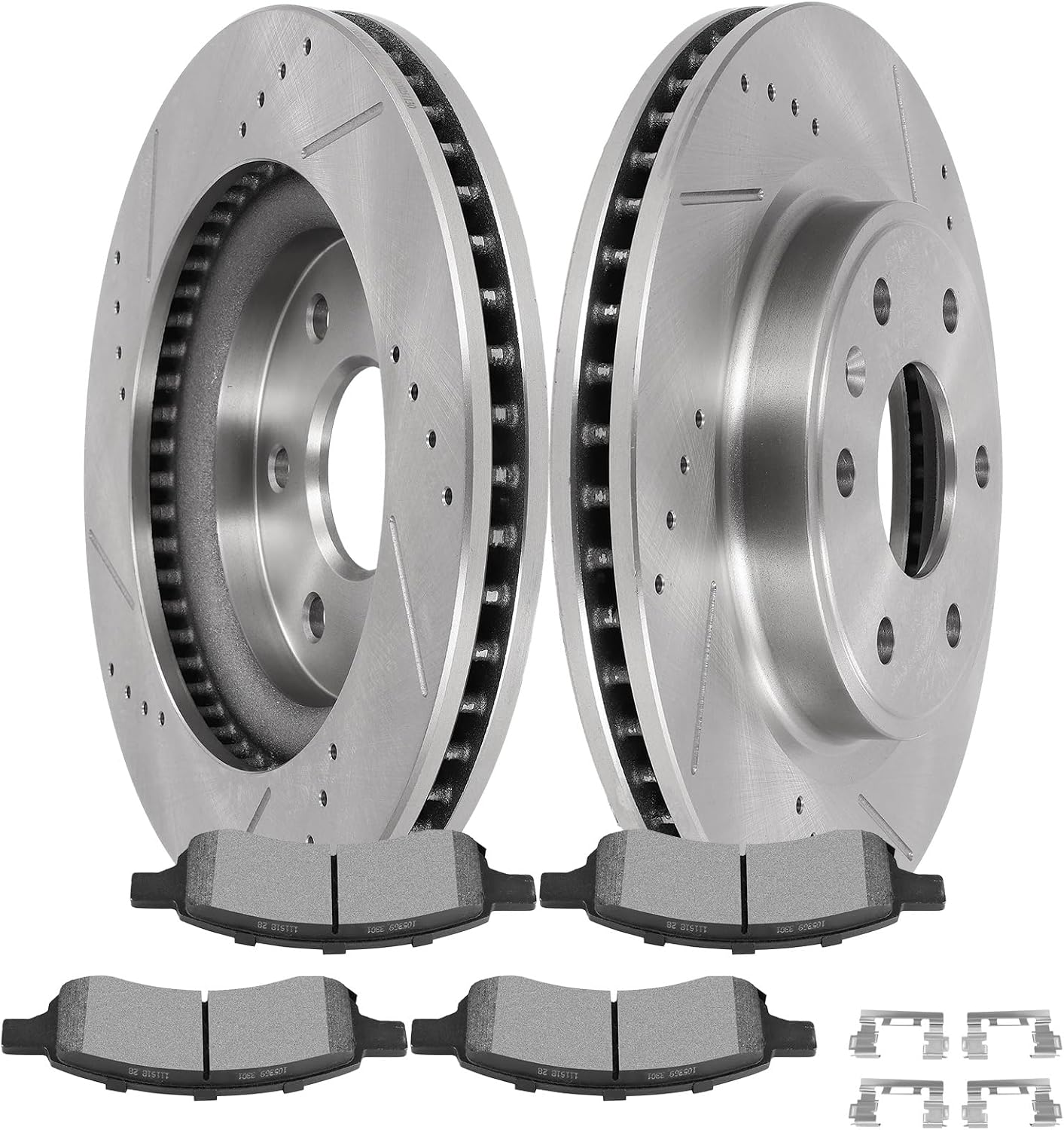 SCITOO Disc Brake Pads and Rotors Front 12.8' Rotors Replacement For Buick For Enclave,For Chevy For Traverse,For GMC For Acadia Limited,For GMC For Acadia,For Saturn For Outlook, 6/Lugs Brake Kits