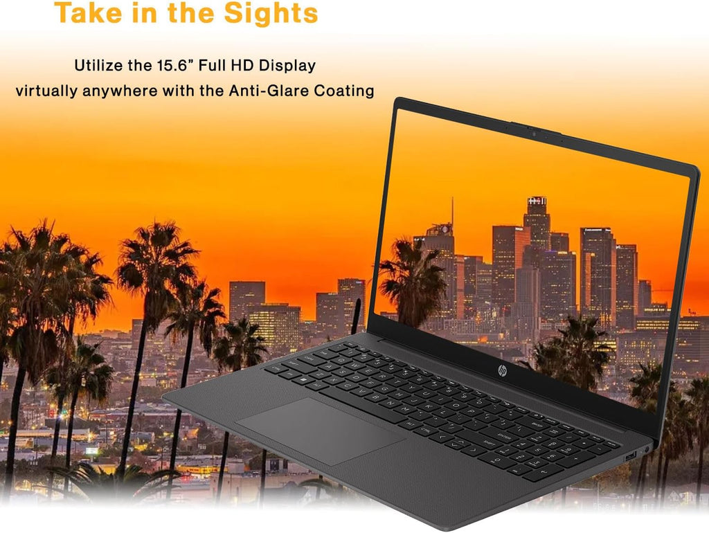 HP 255 G10 Laptop, 15.6' FHD Screen, Ryzen 5 7530U CPU, 16GB RAM, 1TB SSD, Windows 11 Pro, Anti-Glare Coating, HD Camera with Temporal Noise Reduction, Multitouch Gesture Support Touchpad