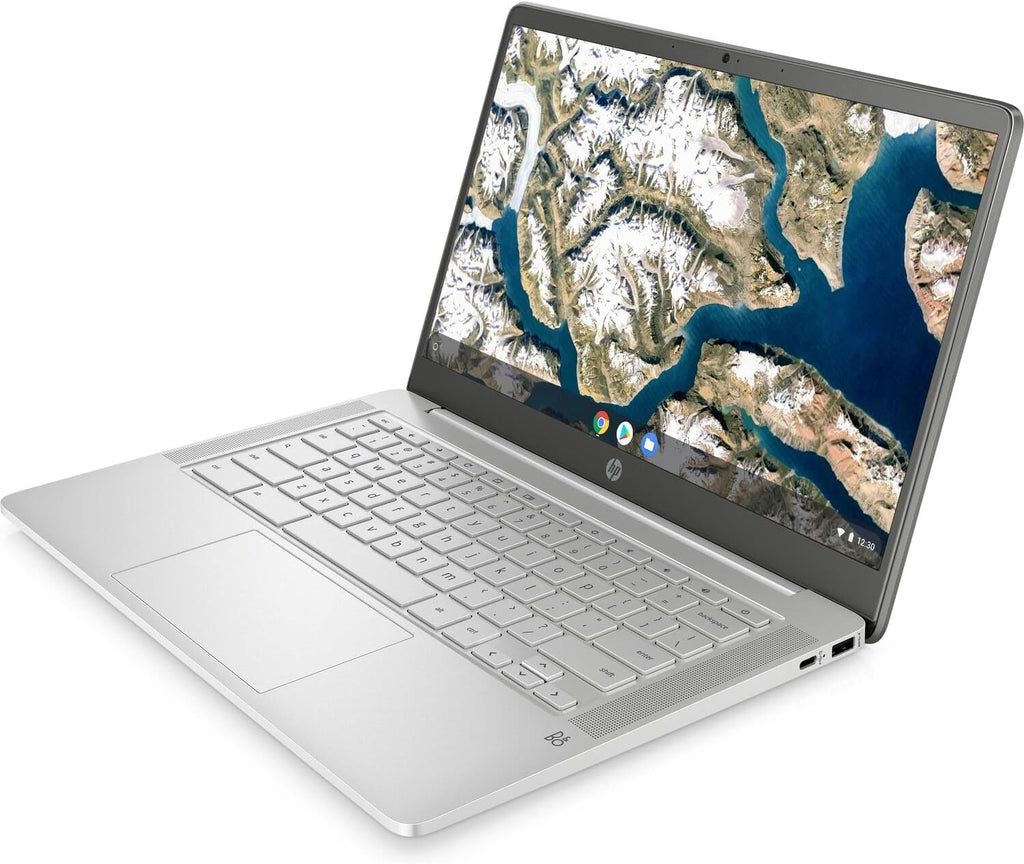 HP Chromebook 14a Touchscreen Laptop 14-inch HD Intel Celeron N4020, 4GB LPDDR4 RAM, 64GB eMMC, Intel UHD Graphics 600, Google ChromeOS, Computer PC Fast Charge - 14a-na0037nr Natural Silver (Renewed)