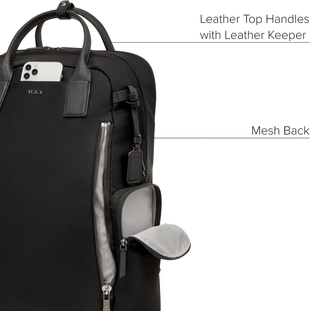 TUMI - Voyageur Atlanta Backpack - Travel Backpack for Women - For Business, Commute - Holds Up to 17' Laptop - Black - Gunmetal Hardware