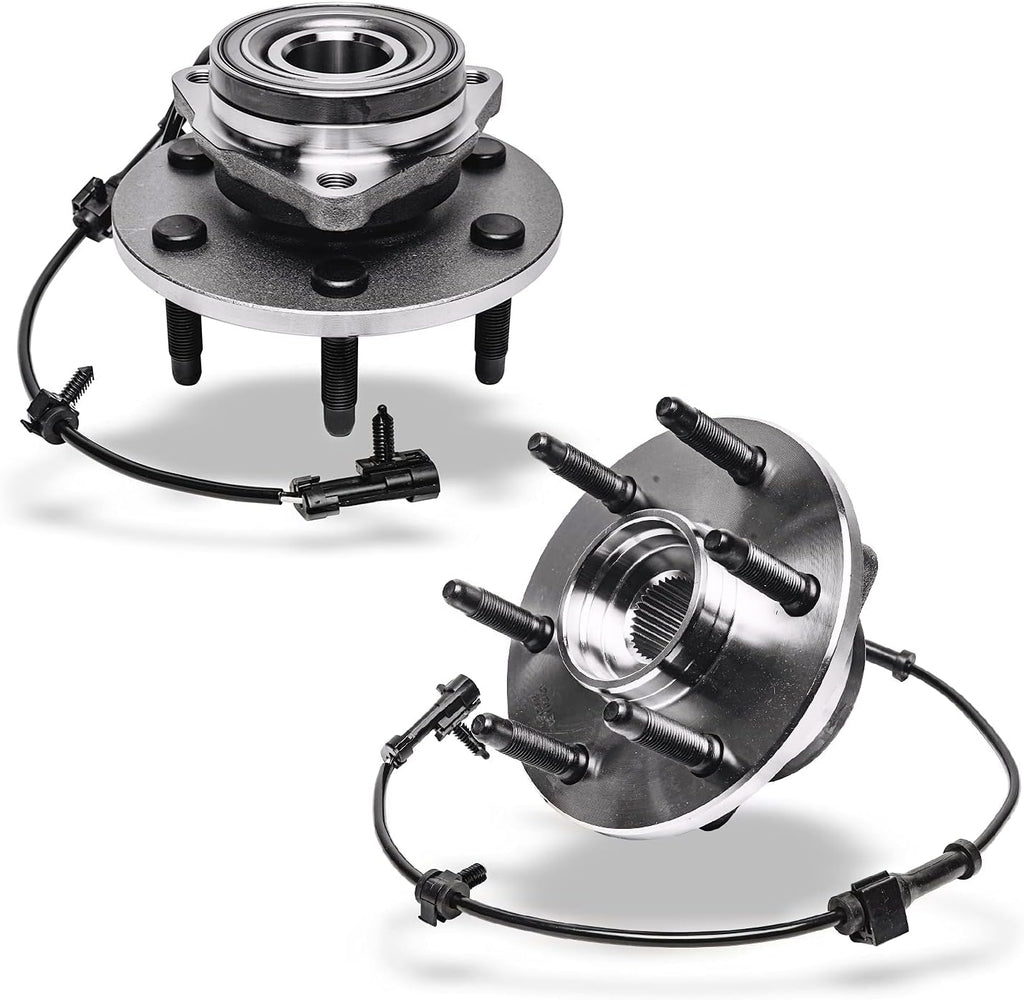 Detroit Axle - Front Brake Kit for Chevy GMC Escalade Avalanche Suburban Tahoe Sierra Silverado 1500 Yukon Brake Rotors CV Axle Shafts Wheel Bearing Hubs Ceramic Brakes Pads Replacement