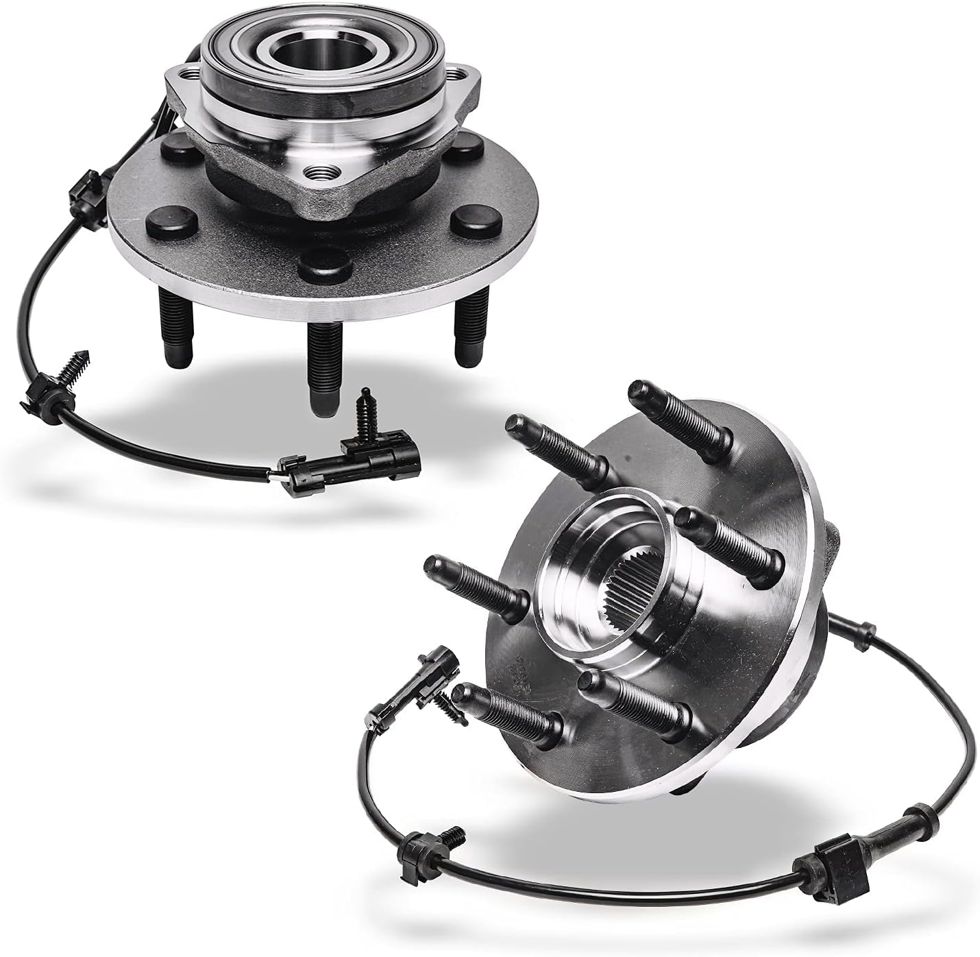 Detroit Axle - Front Brake Kit for Chevy GMC Escalade Avalanche Suburban Tahoe Sierra Silverado 1500 Yukon Brake Rotors CV Axle Shafts Wheel Bearing Hubs Ceramic Brakes Pads Replacement