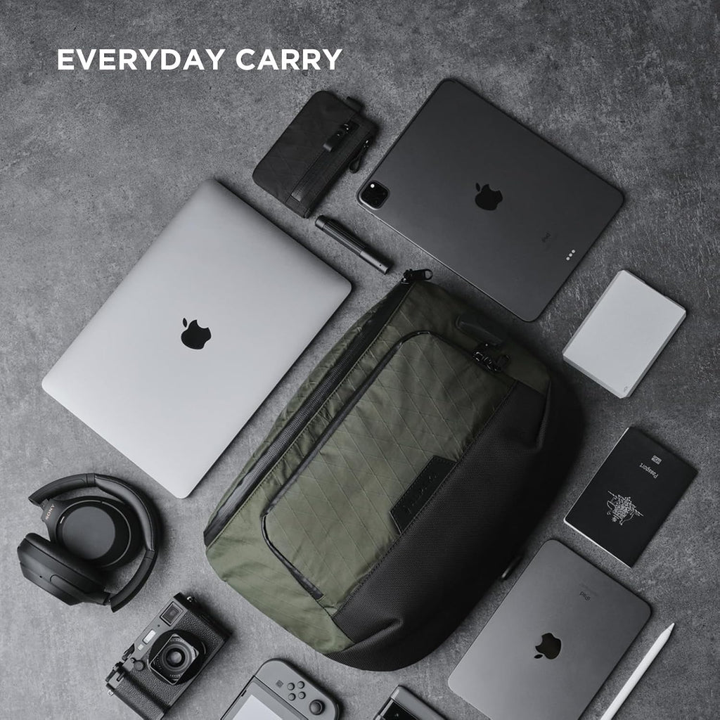ALPAKA Bravo Sling Max, 8L RFID-Blocking Sling Laptop Bag for Men with Maglockz Buckle, Lockable Zips & External USB Port