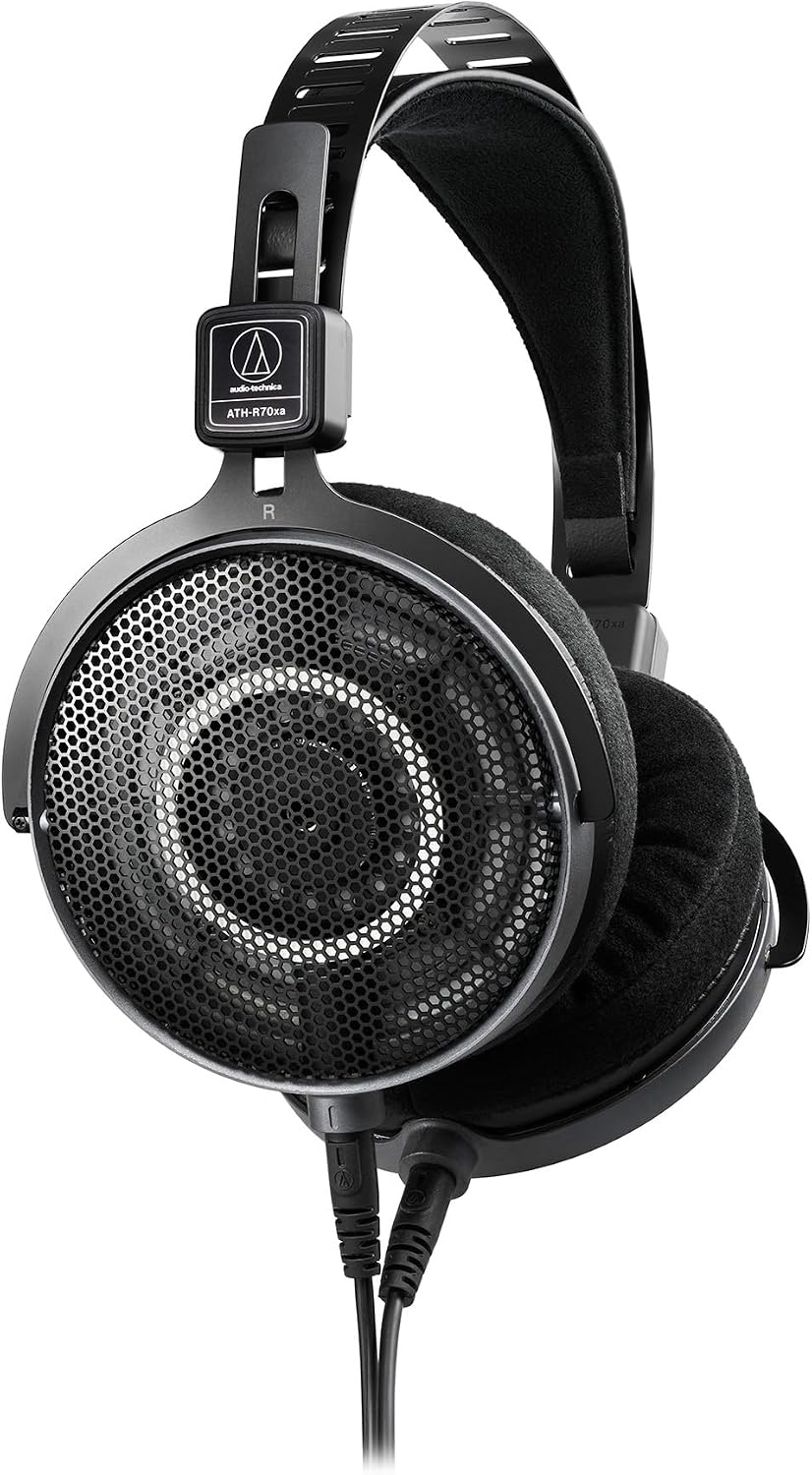 Audio-Technica ATH-R70xa Professional Open-Back Reference Headphones - Black Bundle with Case, Stand, Cable, and Austin Bazaar Polishing Cloth