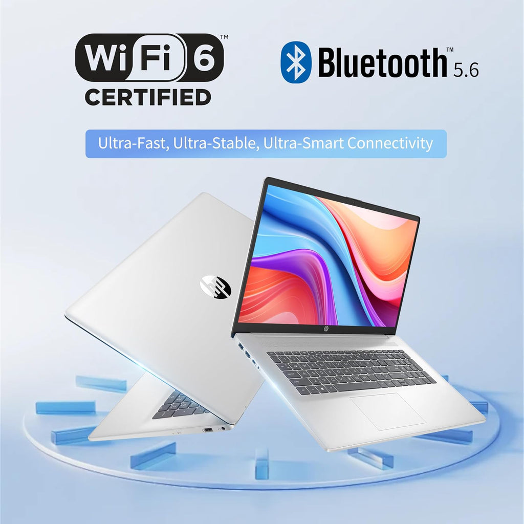 HP 17 Laptop, 17.3'' Touchscreen Display, Intel Quad-Core N200 Processor, 16GB RAM, 1TB SSD+128GB SSD, Webcam, Number Keypad, Windows 11 Home, Fatcayes Accessory, Warm Gold (Renewed)