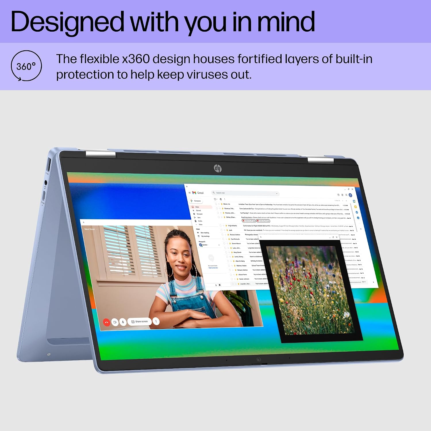 HP Chromebook X360 14b 2-in-1 Laptop (14' FHD Touchscreen, Intel N100, 4GB RAM, 128GB Storage (64GB eMMC + 64GB SD Card)) Home & Student, Long Battery Life, Wi-Fi 6, Webcam, IST Pen & HUB, Chrome OS