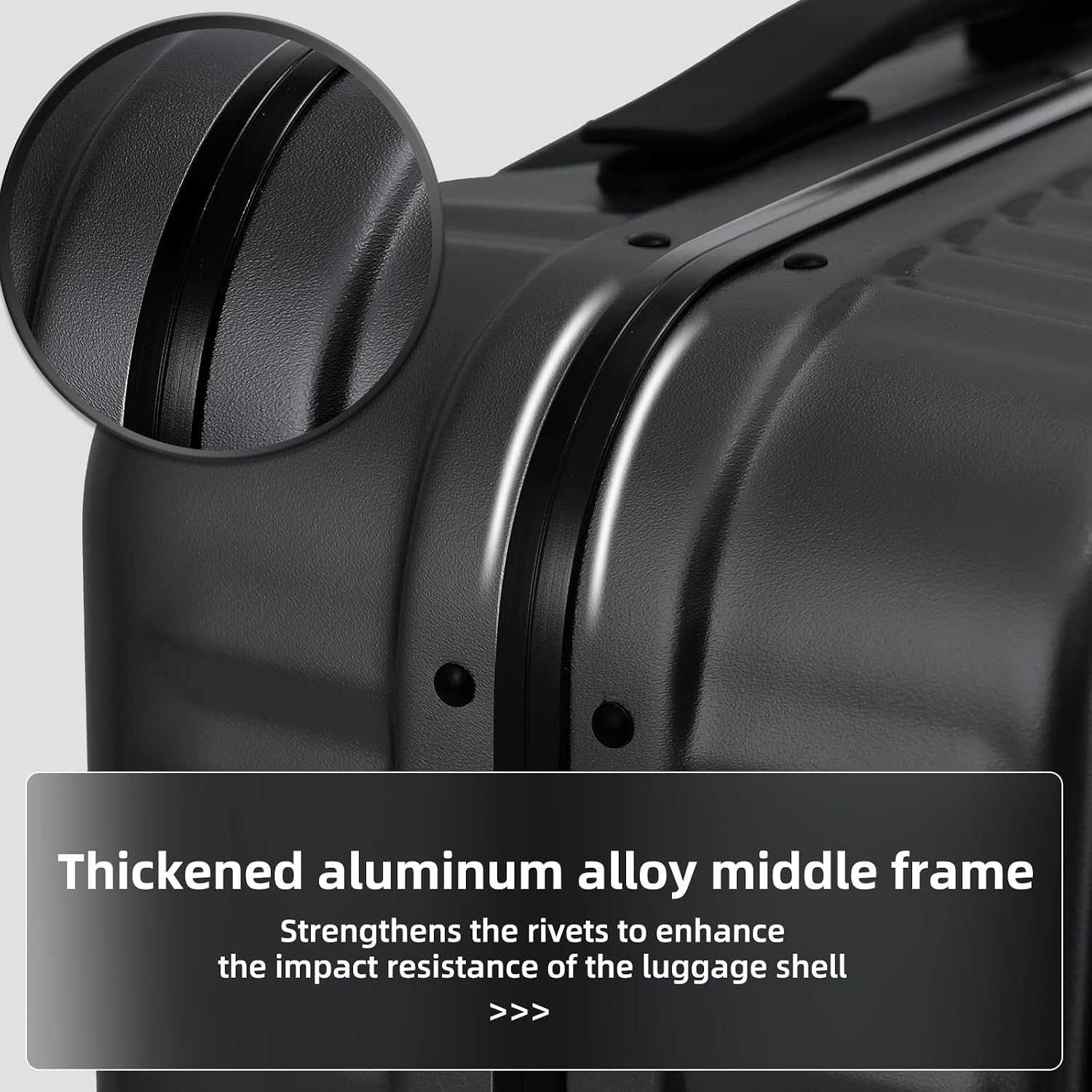 Kaleenie 29 Inch Aluminum Checked Luggage with Side Opening Zipper, 40 * 37 * 77cm, 113L, Lightweight Hardshell ABS+PC Suitcase with TSA Lock, 360° Universal Wheels, Black