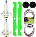 46 Inch Mower Deck Rebuild Kit - Fits Hu sqvarna 2246LS 2346XLS YTA22V46 YTH20K46 YTH22V46 YTH18K46 with 46' Deck, 2 Spindles(532187292)+2 Blades(21546611)+2 Pulleys(195945)+1 Belt(21546607)
