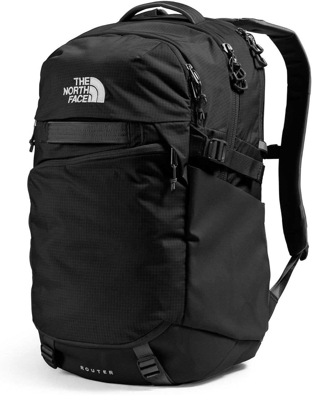 The North Face Router Everyday Laptop Backpack - Daypack, Water Repellent, Laptop Sleeve, Reflective Details, TNF Black/TNF Black-NPF, One Size