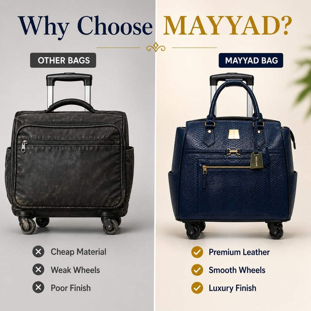 Rolling Laptop Bag for Women with Wheels & Handle Luxury Pure Leather Embossed Work Bag with Laptop Sleeve Travel Briefcase
