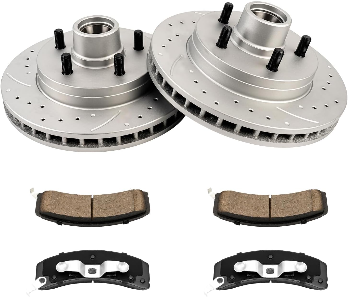 KAX Front Brake Kit for Chevrolet, GMC - C1500, C1500 Suburban, Tahoe, Express 1500, Yukon, Savana 1500, 11.61inch Brake Rotors Pads Kit, #5595+D369 Front Brakes