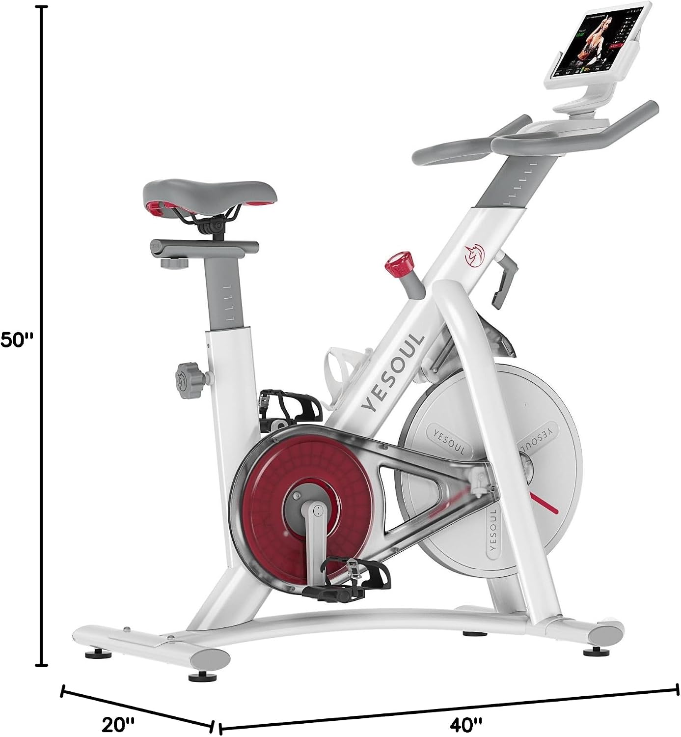 Yesoul Black Exercise Bike for Home, Low Noise Indoor Cycling Bike for Home Gym Electric Stationary Bike with Tablet Mount & Comfortable Seat Cushion for Women Apartment Workout Bike for Fitness