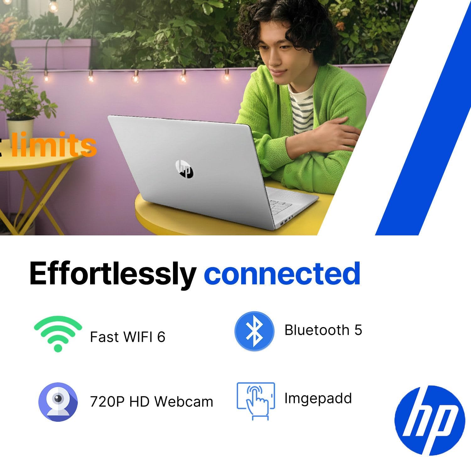 HP 15.6' 2026 Edition FHD Laptop Computer • 13th Gen Intel 8 cores i3 CPU • 8GB RAM • 256GB PCle SSD • Fingerprint Reader • Fast Wi-Fi 6 • Windows 11 • for Business & Student