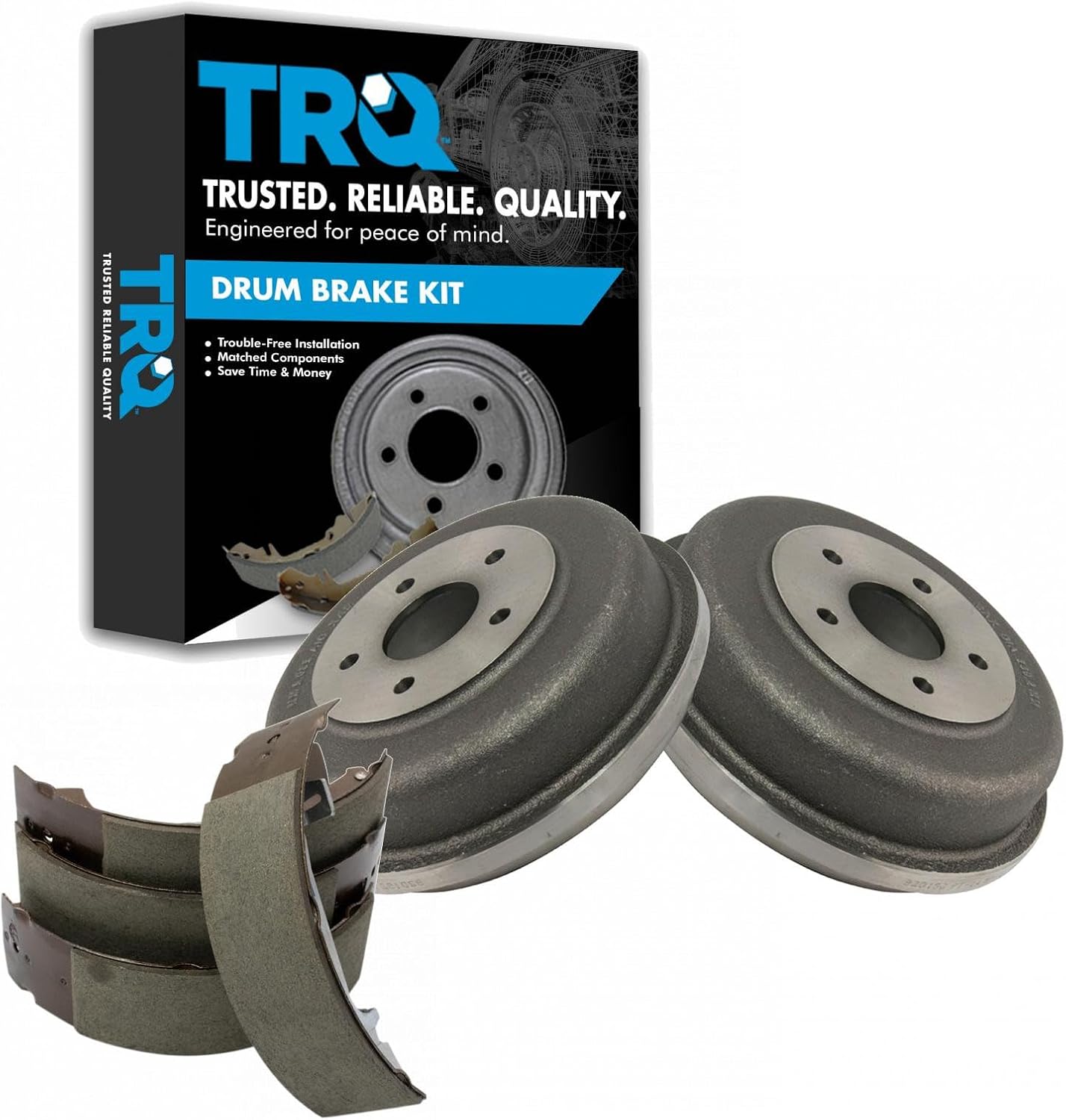 TRQ Rear Brake Shoe and Drum Kit for Ford | for 2010-2013 Ford Transit Connect