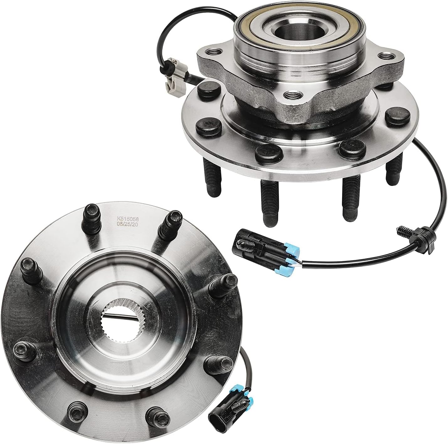 Detroit Axle - 4WD Front Wheel Bearing Hubs Brake Kit for Chevy GMC Avalanche Suburban Yukon XL 2500, Silverado Sierra 1500 2500 HD 3500, Hummer H2, Wheel Bearing Hubs Disc Brake Rotors Brake Pads