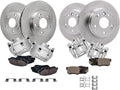 Detroit Axle - Brake Kit for 2003-2011 Honda Element Brake Rotors and Ceramic Brakes Pads Brake Calipers 2004 2005 2006 2007 2008 2009 2010 Front and Rear Replacement