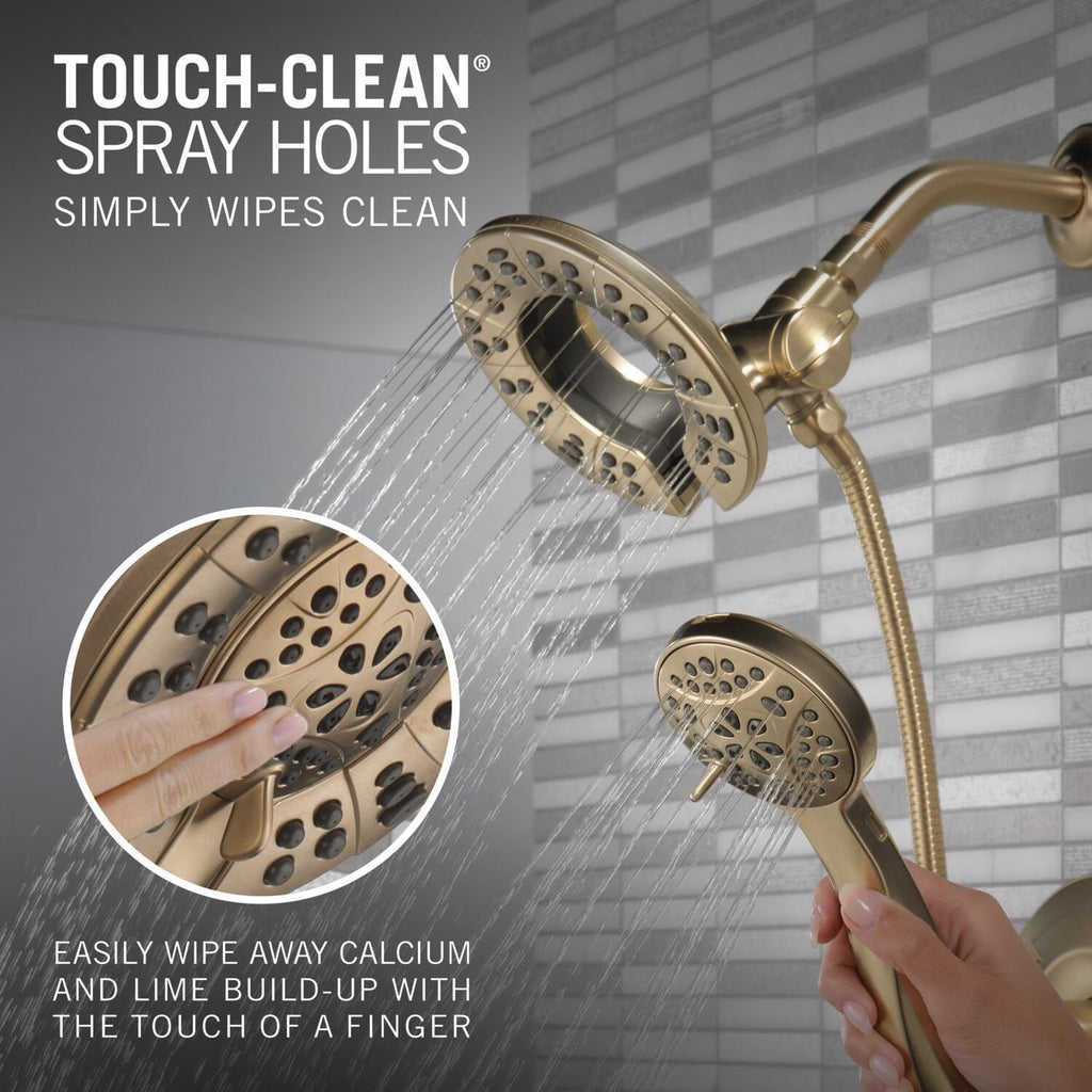 Arvo 14 Series Single-Handle Shower Faucet with 4-Setting In2ition Dual Hand Held Shower Head, Arvo Widespread Faucet, Champagne Bronze (Valve Included)