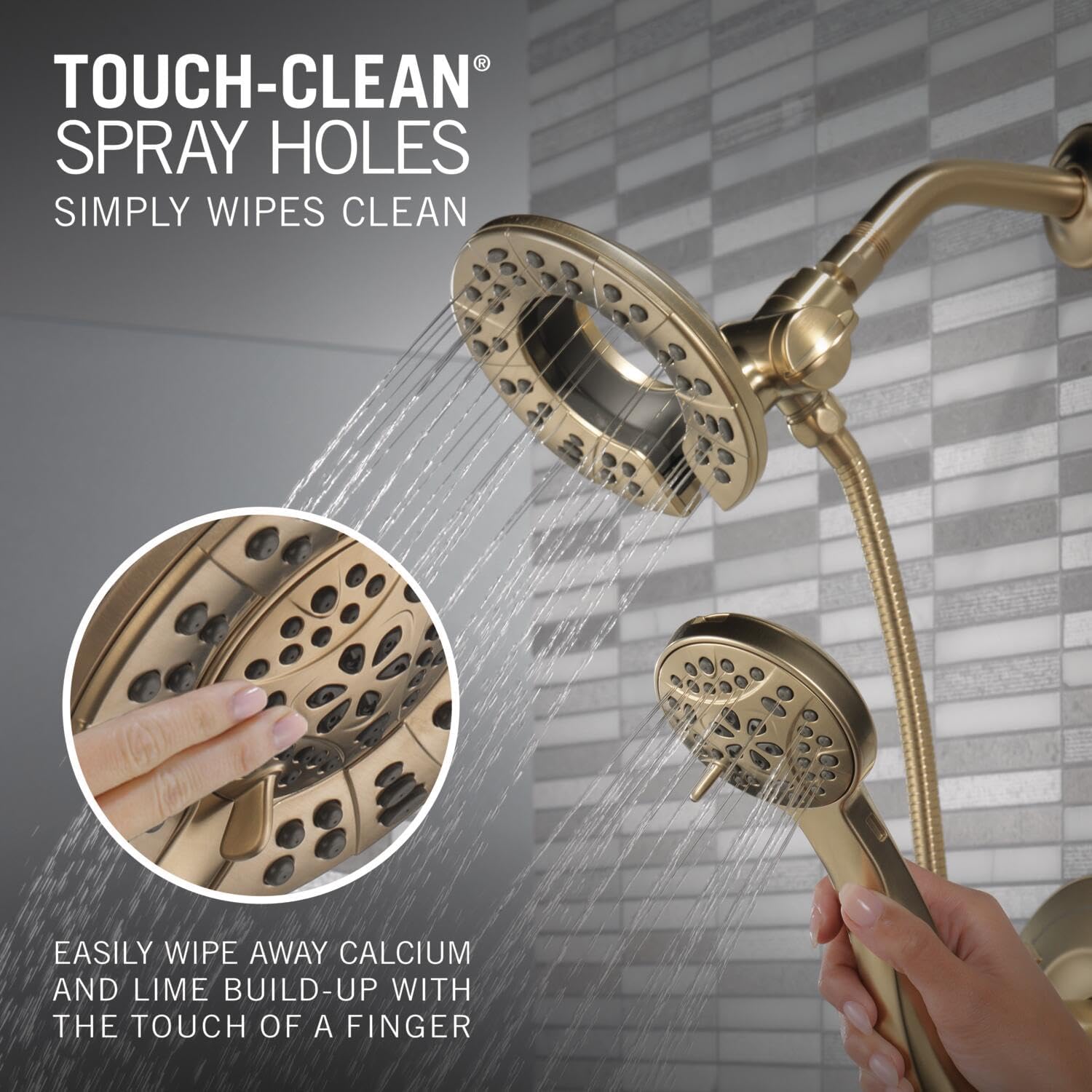 Arvo 14 Series Single-Handle Shower Faucet with 4-Setting In2ition Dual Hand Held Shower Head, Arvo Widespread Faucet, Champagne Bronze (Valve Included)