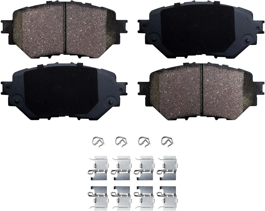 Detroit Axle - Front Brake Kit for 2014 2015 2016 2017 2018 Mazda 3 Disc Brakes Rotors Ceramic Brake Pads Wheel Bearing Hubs Replacement : 11.02' inch Rotor