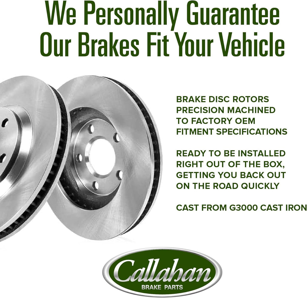 Callahan Brake Parts Front and Rear Brake Kit For Chrysler Cirrus 1995-2000, Chrysler Sebring 1996-2000 [Model Specific] Replacement Brake Rotors with Ceramic Brake Pads