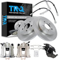TRQ Rear Brake Pad and Rotor Set Ceramic Rotors Calipers Hoses Compatible with 2005-2007 Ford Escape Mercury Mariner 2005-2006 Mazda Tribute