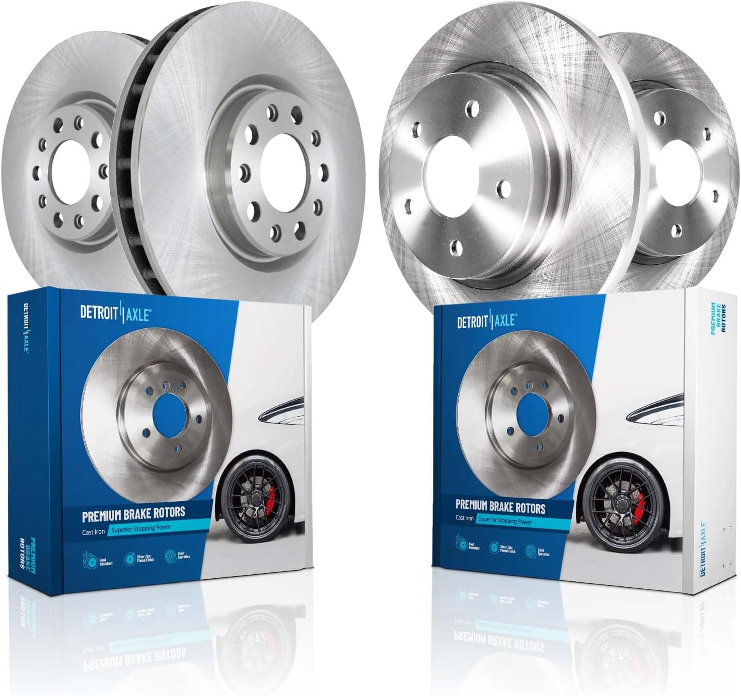 Detroit Axle - Brake Rotors for Buick Envision LaCrosse Regal Sportback Chevrolet Equinox GMC Terrain, Disc Brake Rotors Replacement : 12.64' inch Front and 11.34' inch Rear Rotor