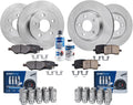 Detroit Axle - Brake Kit for Chevrolet Malibu Saturn Aura Pontiac G6, Disc Brake Rotors Ceramic Brake Pads Wheel Lug Nuts Replacement: 11.65'' inch Front Front & 10.63'' inch Rear Rotor