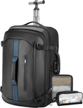 Backpack with wheels,Rolling laptop backpack with 2 Packing Cubes,Water-Resistant,Carry-On Luggage Suitcase for Men Adults to Travel, Commuting,Black