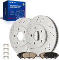 KAX Front Brake Kit for Impala, LeSabre, DeVille, Monte Carlo, Park Avenue, Aurora, Intrigue, Bonneville, Eldorado, Seville, Riviera, 11.91inch Brake Rotors Pads Kit, #55034+D699 Front Brakes
