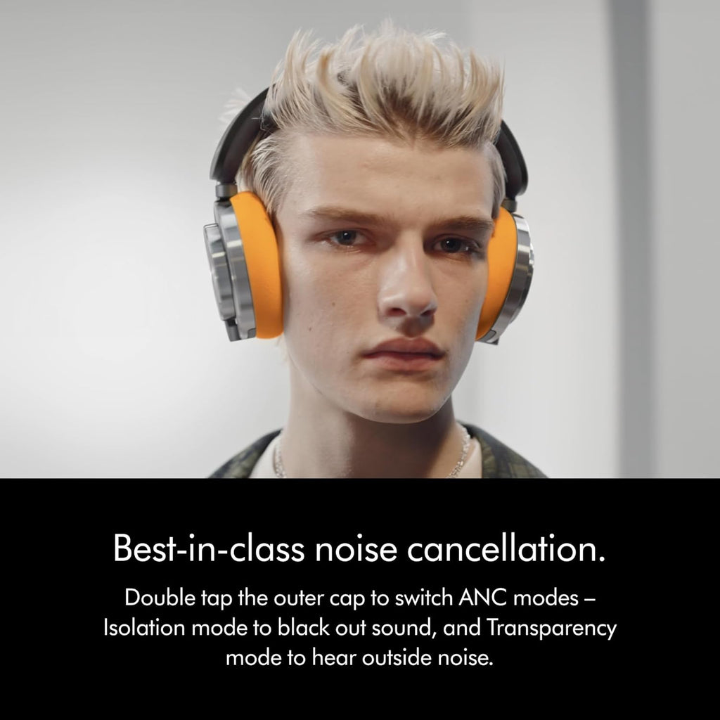 Bundle - Dyson OnTrac™ Over Ear Wireless Headphones in CNC Aluminum with Oyster Pink Ear Cushions + Ceramic Blue Ear Caps - Noise Cancelling, Up to 55 Hours Battery Life(2), Customizable