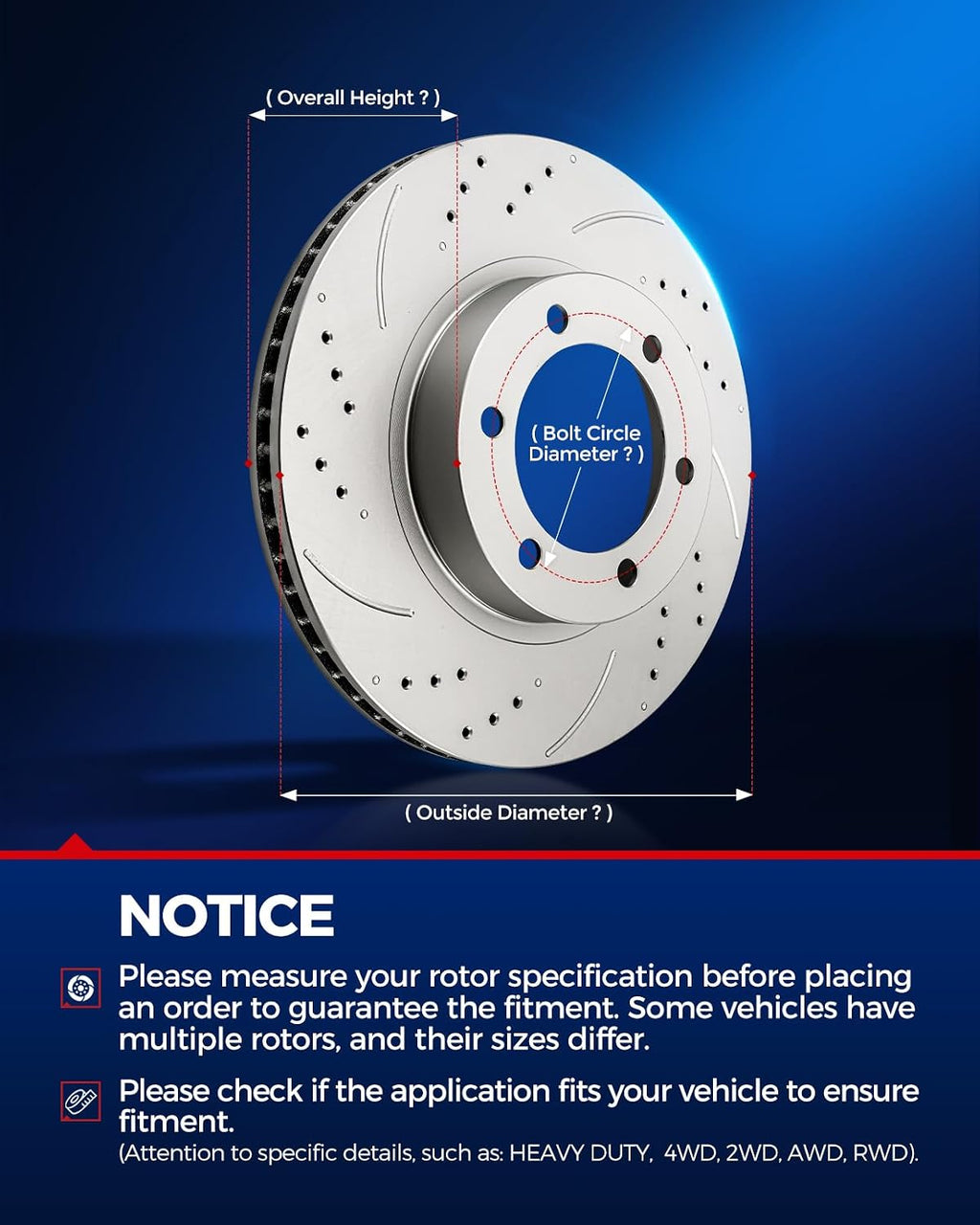 KAX Front Brake Kit for Toyota Tundra 2000-2003, Sequoia 2001-2003, 12.55inch Brake Rotors Pads Kit, #31267+D812 Front Brakes