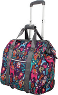 Lily Bloom Designer Under the Seat Tote Cabin Luggage Collection - 15 Inch Patterned Carry on Bag For Women - Lightweight Suitcase with 2 Rolling Wheels (Wildwoods)