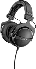 beyerdynamic DT 770 M, 80 Ohm, Closed Back, Over Ear, Wired Professional Studio Headphones, 3 m Straight Cable, Very Tight Fit, Great for Drummers & Front of House. Black w Black Leatherette Ear Pads