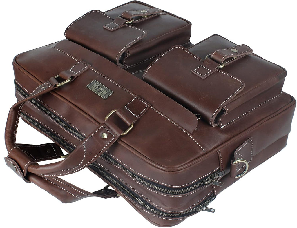 Genuine Leather briefcases for men 17 inches computer bag for mens | Laptop bag, Work bag, Business and Office Bag