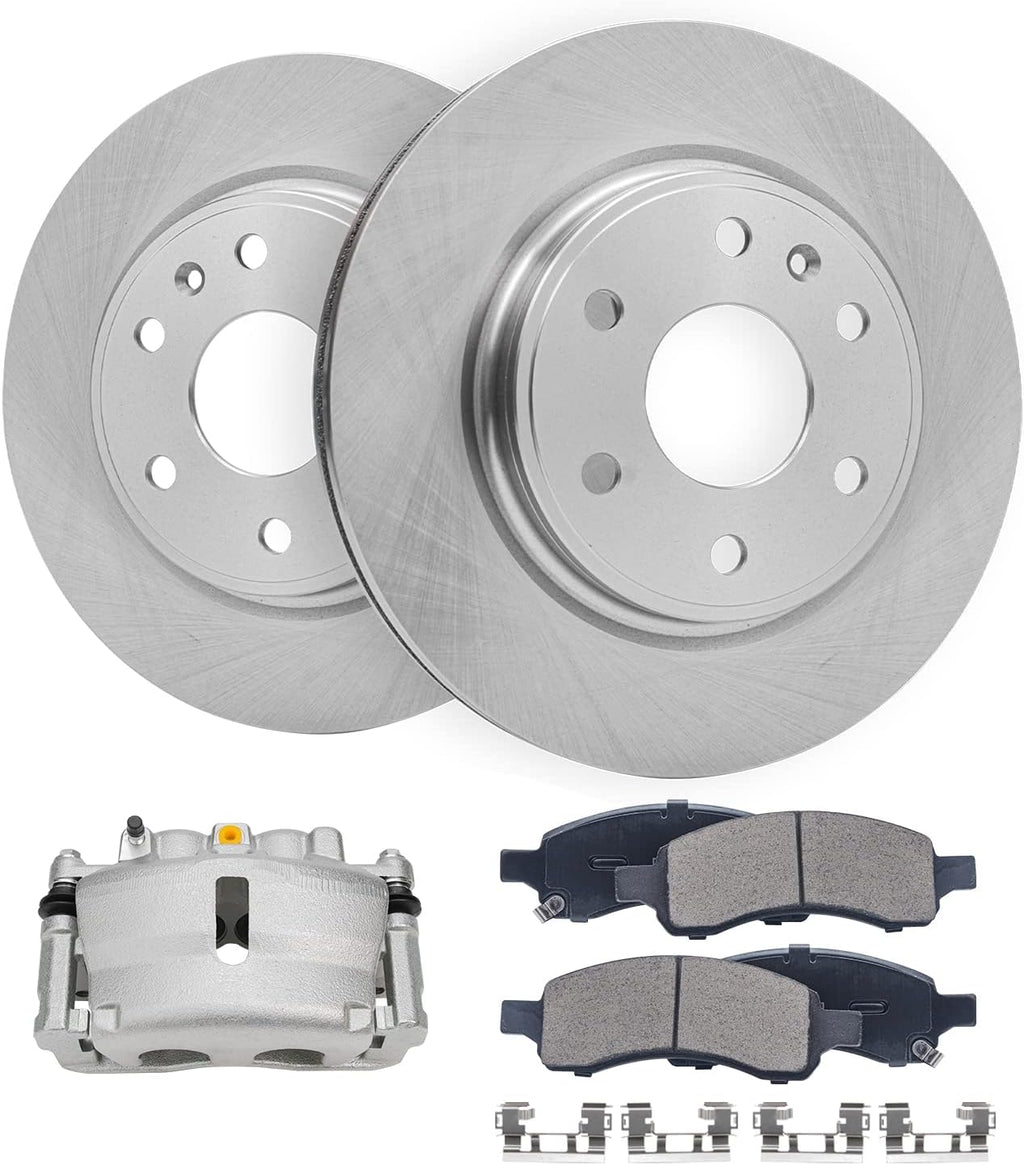 Detroit Axle - Front Brake Kit for Chevy Traverse GMC Acadia Buick Enclave Saturn Outlook Disc Brake Rotors Brake Caliper Ceramic Brakes Pads Replacement [12.80 inch Rotors]