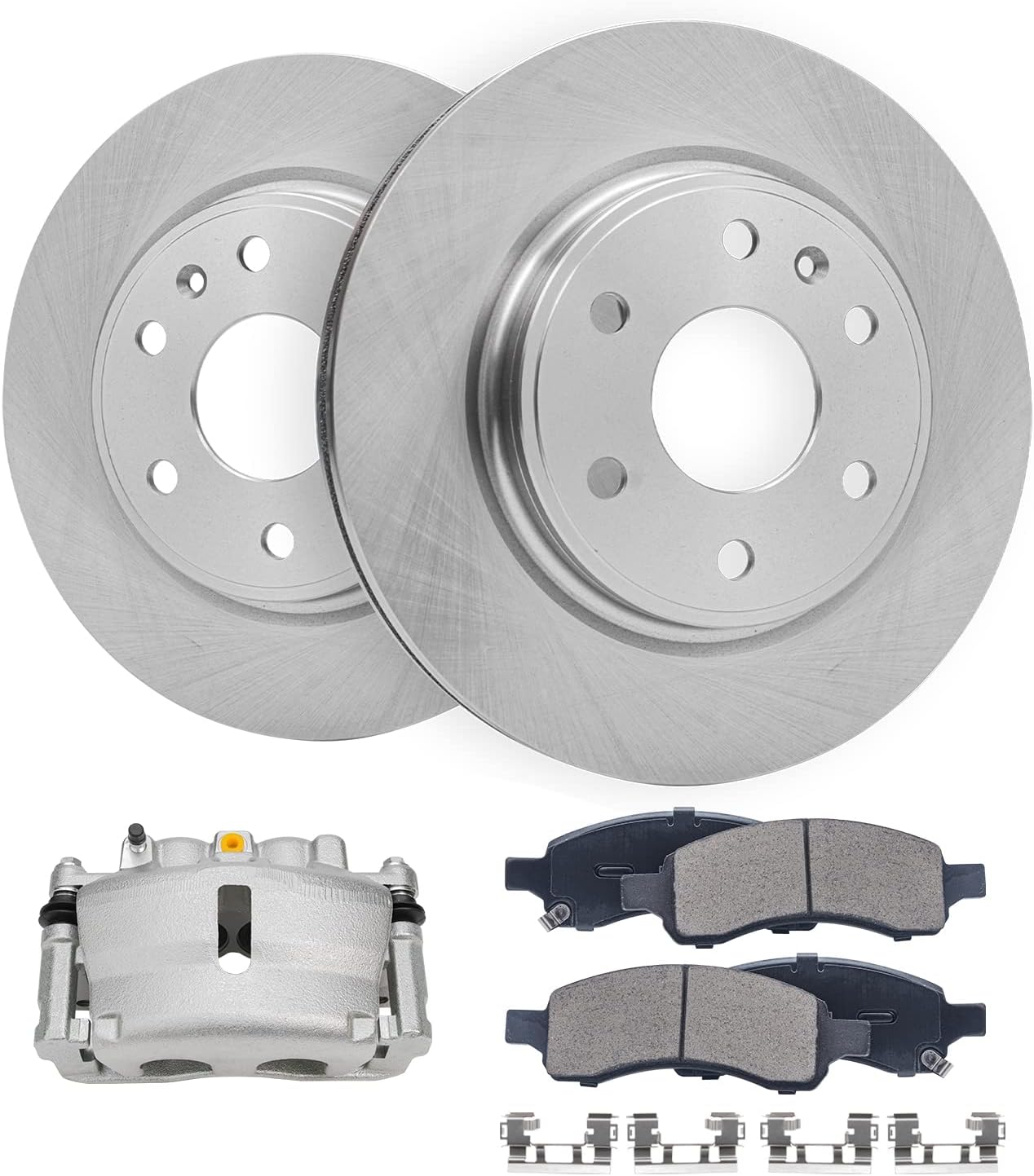 Detroit Axle - Front Brake Kit for Chevy Traverse GMC Acadia Buick Enclave Saturn Outlook Disc Brake Rotors Brake Caliper Ceramic Brakes Pads Replacement [12.80 inch Rotors]