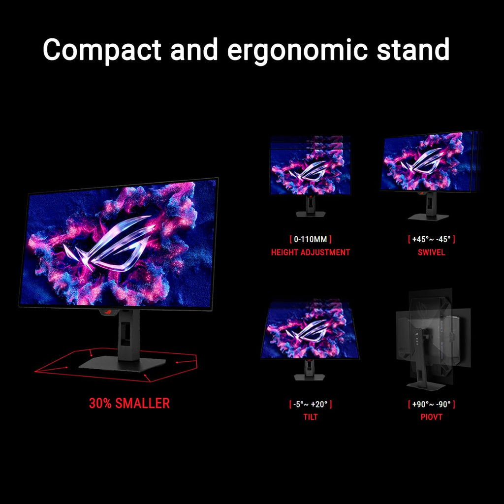ASUS Rog Strix 27' 1440P Gaming Monitor (XG27AQWMG), QHD, TrueBlack Glossy Tandem OLED, 280Hz, 0.03ms, Neo Proximity Sensor, DisplayHDR True Black 500, 99% DCI-P3, DisplayWidget, 3yr Warranty