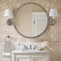 ANDY STAR 30 Inch Bathroom Hammered Round Mirrors, Silver Hand-Forged Circle Wall Mirrors with Metal Frame, Antique Round Mirror for Wall, Livingroom, Entryways, Solid Steel, Anti-Rust