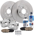 Detroit Axle - Front Brake Kit for 1999-2004 Honda Odyssey 01-02 MDX Disc Brake Rotors Ceramic Brakes Pads 2000 2001 2002 2003 Replacement Brake Calipers