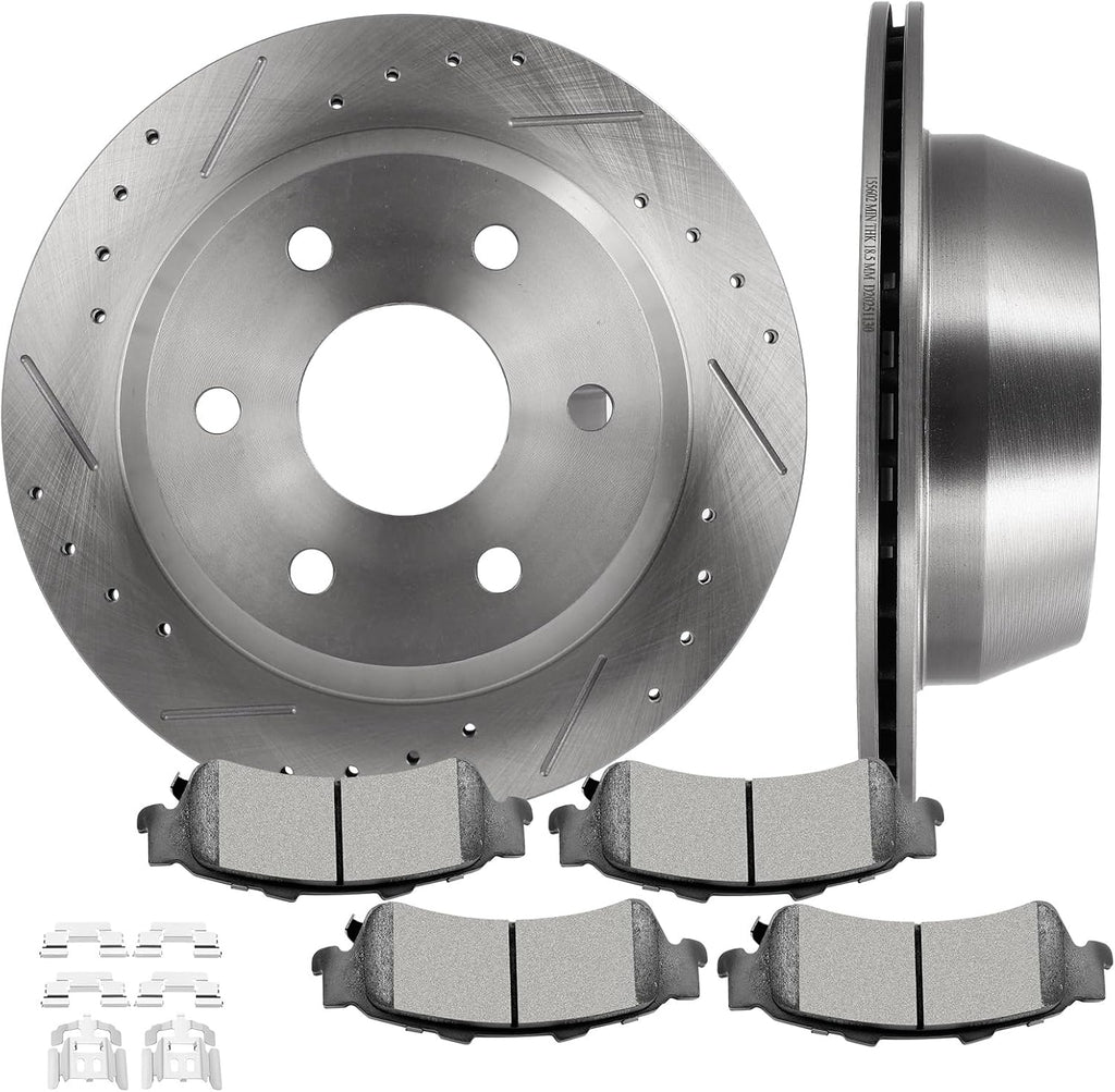 CCIYU D792 55066 Brake Kit Fit For Chevy For Astro 2003-2005,For Silverado 1500 1999-2006,For Tahoe 2000-2001,For GMC For Safari 2003-2005,For Sierra 1500 1999-2006,For Yukon 2000-2001, Rear 6PCS