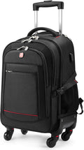 star cloud 4-Wheel Checked Rolling Backpack Extra-Large Roller Travel Laptop Backpack for Business, Water-Resistant Luggage, Backpack with Wheels for Commuting