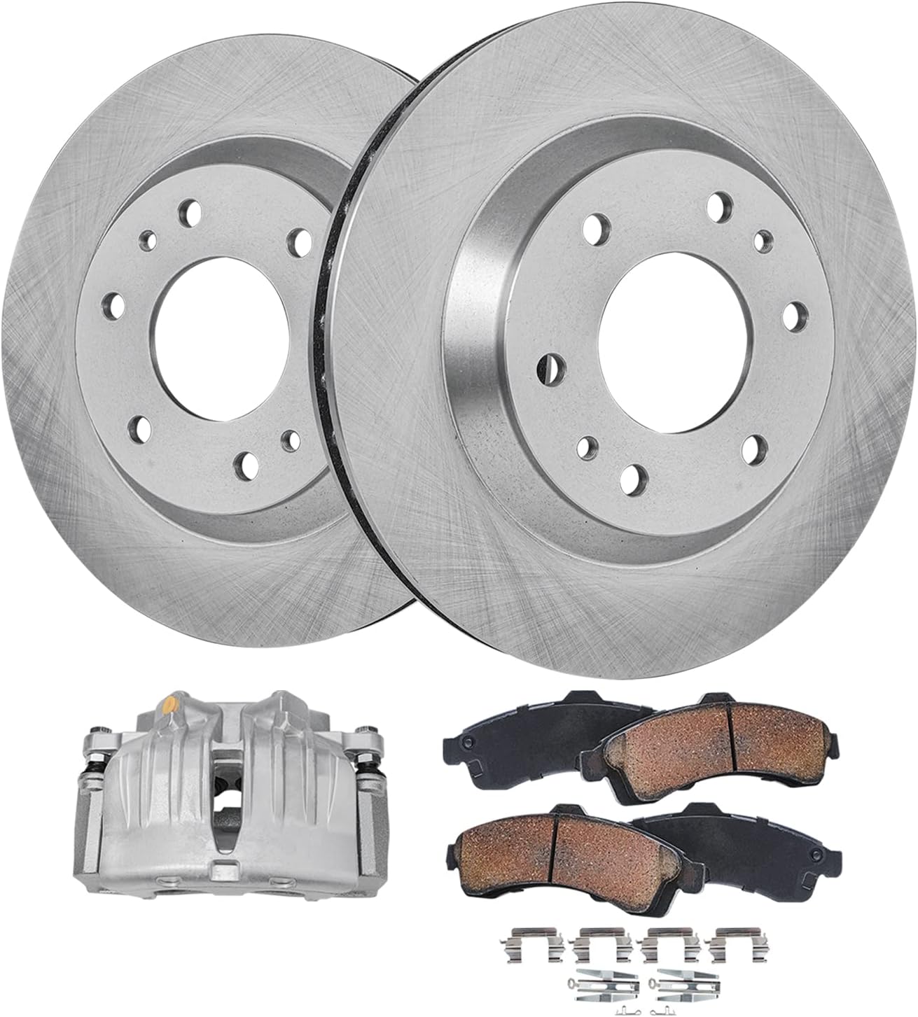 Detroit Axle - Front Brake Kit for Chevrolet Trailblazer GMC Envoy Buick Rainier Isuzu Ascender Olds Bravada, 12.01'' inch Disc Brake Rotors Ceramic Brake Pads Left Brake Caliper Replacement