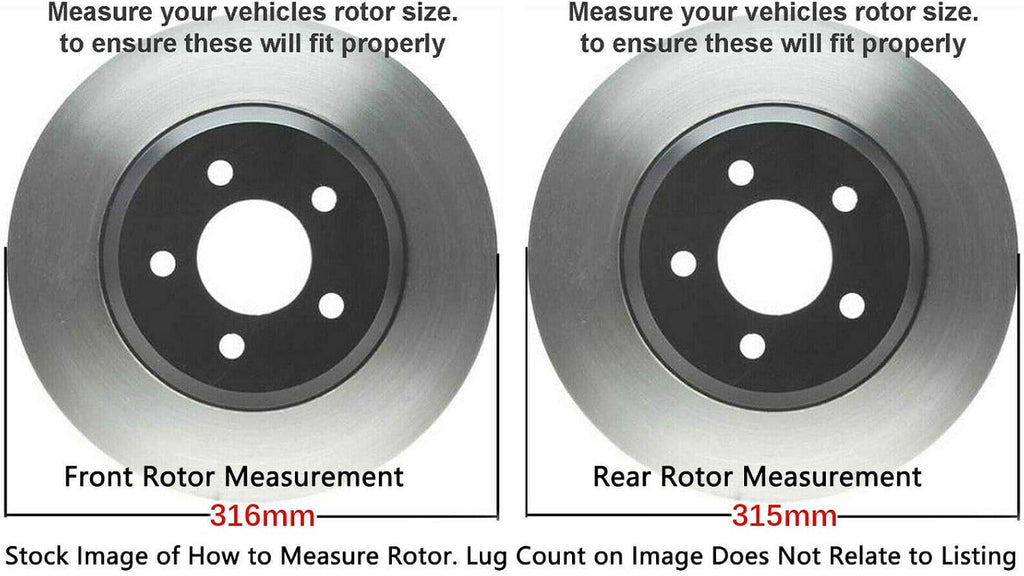 Detroit Axle - Brake Rotors for 2008-2014 Cadillac CTS, Disc Brake Rotors 2009 2010 2011 2012 2013 Front and Rear Replacement Brakes :12.44 inch Front, 12.40'' inch Rear Rotors