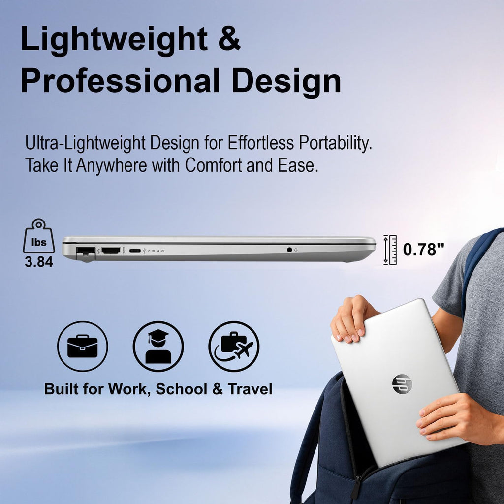 HP 15.6' FHD Business Laptop 2026 Edition | Intel Core | 16GB RAM | 256GB PCIe SSD | Numeric Keyboard | Copilot AI | SD Card Reader | Wi-Fi 6 | Long Battery Life | Windows 11 | w/o Mouse